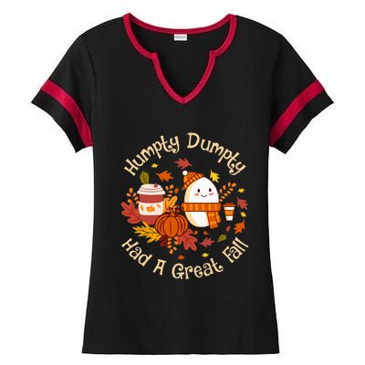 H.U.M.P.T.Y D.U.M.P.T.Y Had A Great Fall Cute Autumn Pun Ladies Halftime Notch Neck Tee