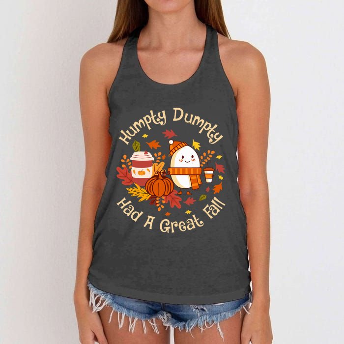 H.U.M.P.T.Y D.U.M.P.T.Y Had A Great Fall Cute Autumn Pun Women's Knotted Racerback Tank