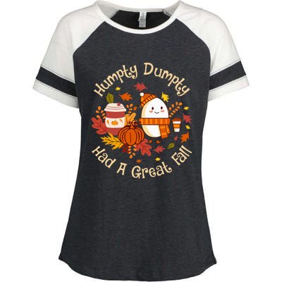 H.U.M.P.T.Y D.U.M.P.T.Y Had A Great Fall Cute Autumn Pun Enza Ladies Jersey Colorblock Tee