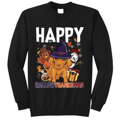 Hallothanksmas Dachshund Halloween Christmas Thanksgiving Sweatshirt