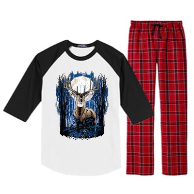 Hunters Deer Hunting Big Whitetail Buck Raglan Sleeve Pajama Set