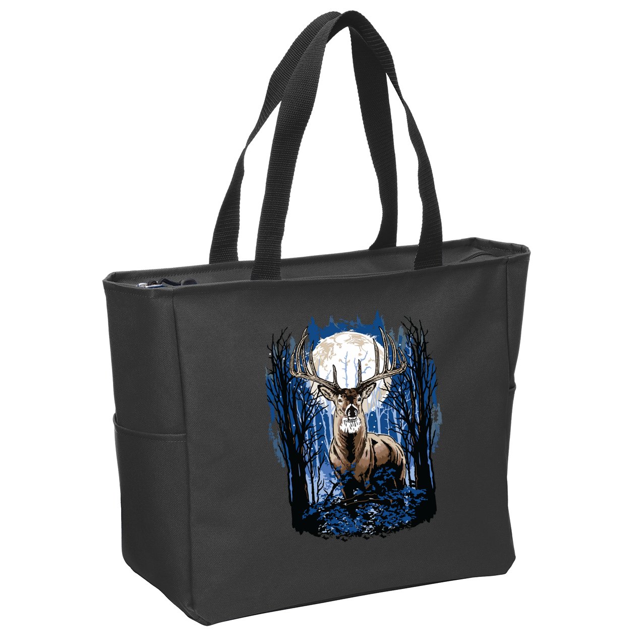 Hunters Deer Hunting Big Whitetail Buck Zip Tote Bag