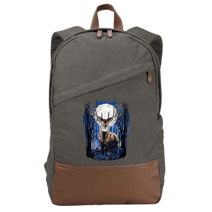 Hunters Deer Hunting Big Whitetail Buck Cotton Canvas Backpack
