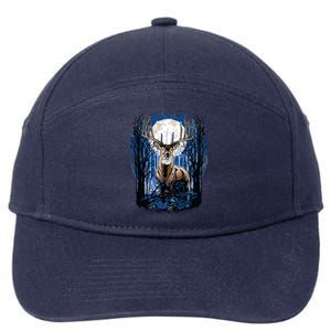 Hunters Deer Hunting Big Whitetail Buck 7-Panel Snapback Hat