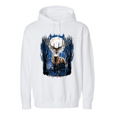 Hunters Deer Hunting Big Whitetail Buck Garment-Dyed Fleece Hoodie