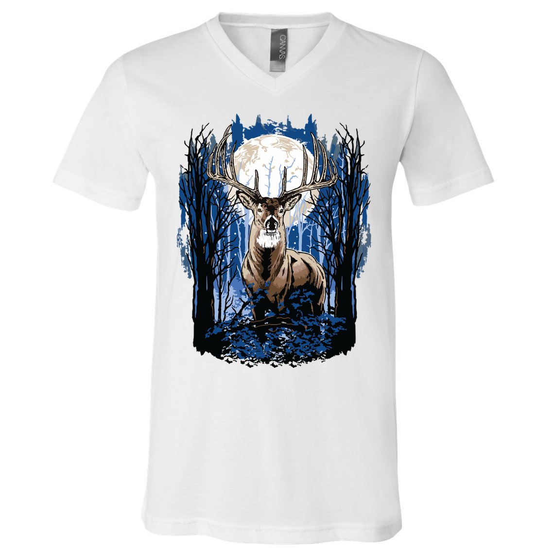 Hunters Deer Hunting Big Whitetail Buck V-Neck T-Shirt