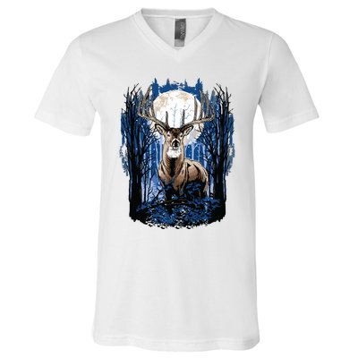 Hunters Deer Hunting Big Whitetail Buck V-Neck T-Shirt