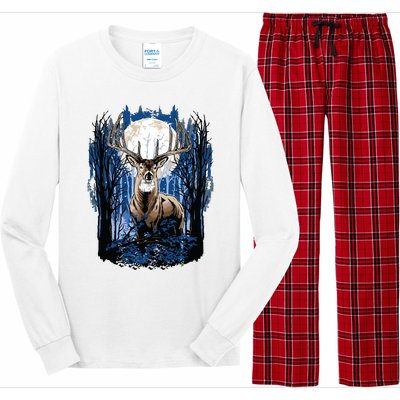 Hunters Deer Hunting Big Whitetail Buck Long Sleeve Pajama Set