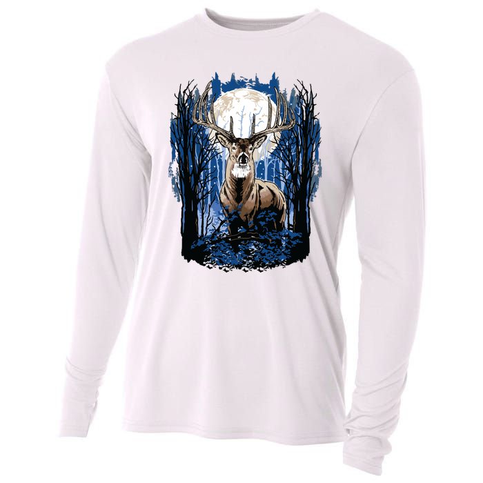 Hunters Deer Hunting Big Whitetail Buck Cooling Performance Long Sleeve Crew