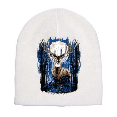 Hunters Deer Hunting Big Whitetail Buck Short Acrylic Beanie