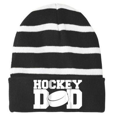 Hockey Dad Striped Beanie with Solid Band