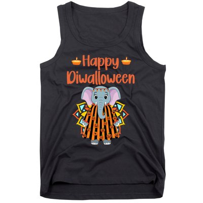 Happy Diwalloween Halloween Diwali Pumpkin Lantern Deepaval Tank Top