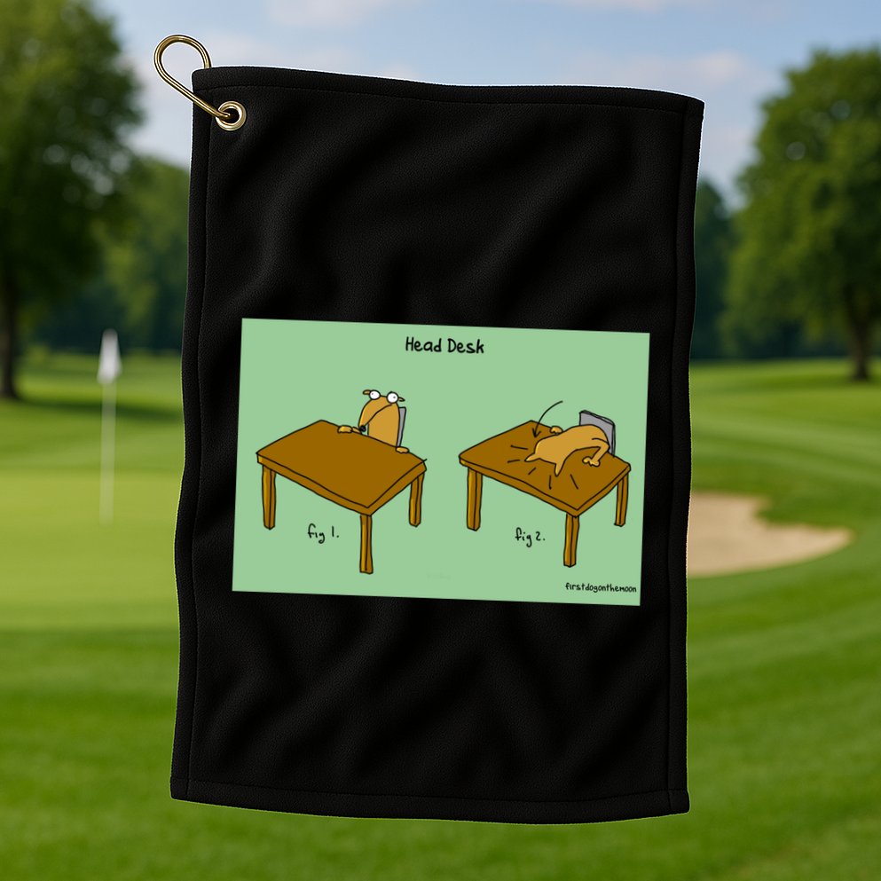 Head Desk Golf Towel