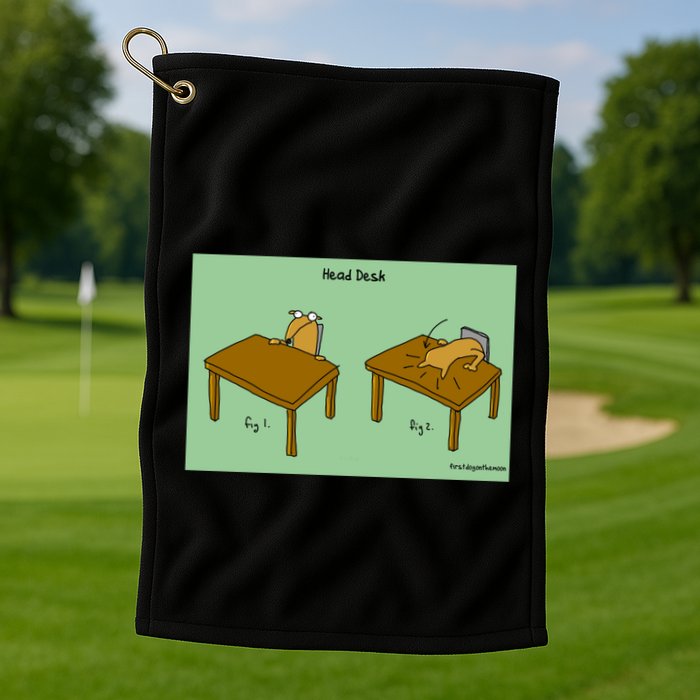 Head Desk Golf Towel