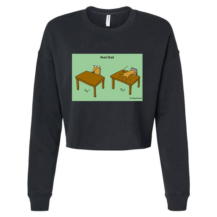 Head Desk Cropped Pullover Crew