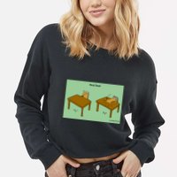 Head Desk Cropped Pullover Crew
