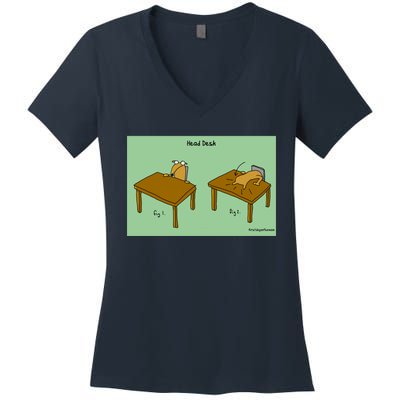 Head Desk Women's V-Neck T-Shirt