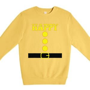 Happy Dwarf Halloween Matching Family Costume Color Happy Premium Crewneck Sweatshirt