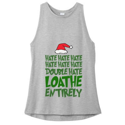 Hate Double Hate Loathe Entirely Funny Christmas Santa Ladies PosiCharge Tri-Blend Wicking Tank