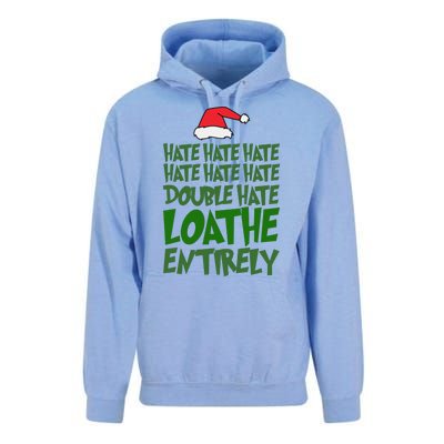 Hate Double Hate Loathe Entirely Funny Christmas Santa Unisex Surf Hoodie