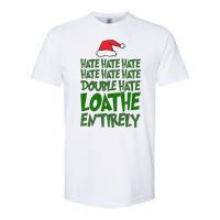 Hate Double Hate Loathe Entirely Funny Christmas Santa Softstyle CVC T-Shirt