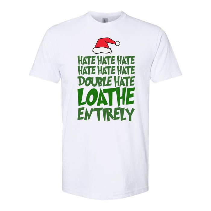 Hate Double Hate Loathe Entirely Funny Christmas Santa Softstyle CVC T-Shirt