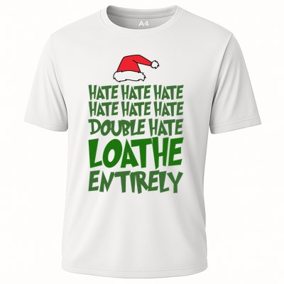 Hate Double Hate Loathe Entirely Funny Christmas Santa Performance Shirt