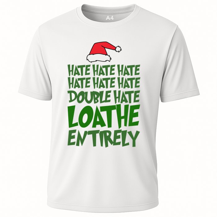 Hate Double Hate Loathe Entirely Funny Christmas Santa Performance Shirt