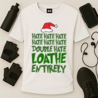 Hate Double Hate Loathe Entirely Funny Christmas Santa Performance Shirt