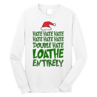 Hate Double Hate Loathe Entirely Funny Christmas Santa Long Sleeve Shirt