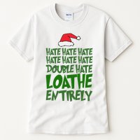Hate Double Hate Loathe Entirely Funny Christmas Santa Tall T-Shirt