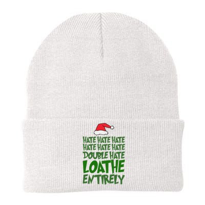 Hate Double Hate Loathe Entirely Funny Christmas Santa Knit Cap Winter Beanie