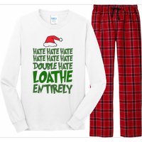 Hate Double Hate Loathe Entirely Funny Christmas Santa Long Sleeve Pajama Set