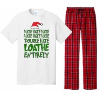 Hate Double Hate Loathe Entirely Funny Christmas Santa Pajama Set