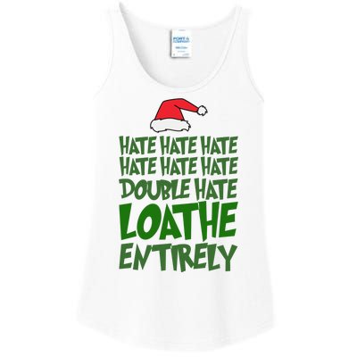 Hate Double Hate Loathe Entirely Funny Christmas Santa Ladies Essential Tank