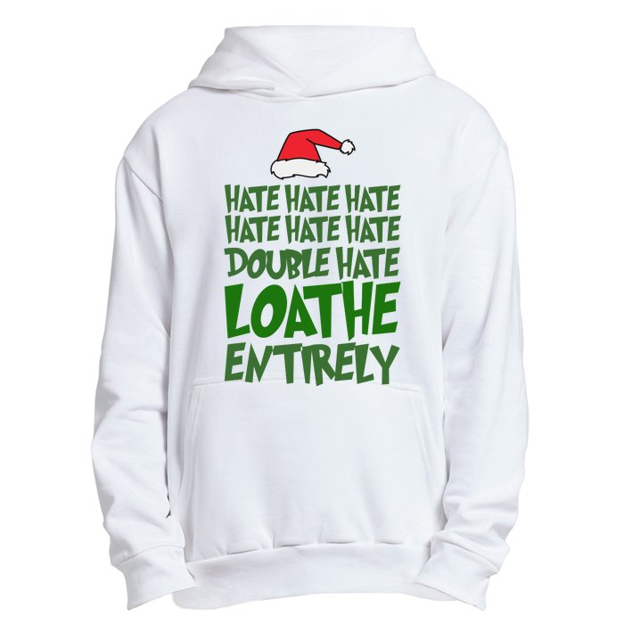 Hate Double Hate Loathe Entirely Funny Christmas Santa Urban Pullover Hoodie