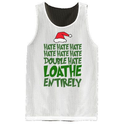 Hate Double Hate Loathe Entirely Funny Christmas Santa Mesh Reversible Basketball Jersey Tank