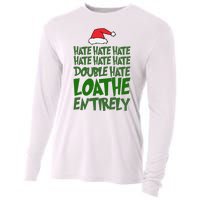 Hate Double Hate Loathe Entirely Funny Christmas Santa Cooling Performance Long Sleeve Crew