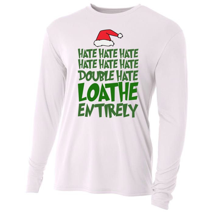 Hate Double Hate Loathe Entirely Funny Christmas Santa Cooling Performance Long Sleeve Crew