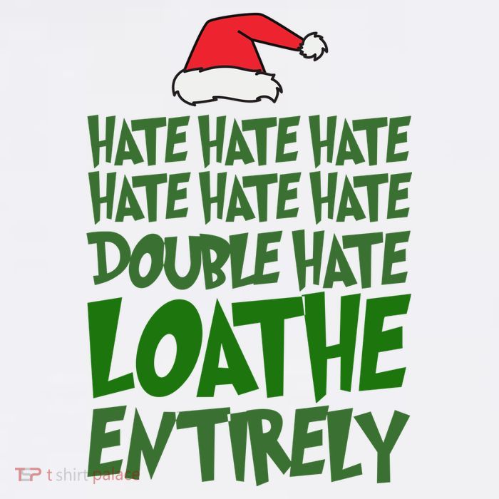 Hate Double Hate Loathe Entirely Funny Christmas Santa Poster