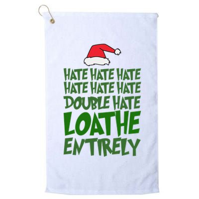 Hate Double Hate Loathe Entirely Funny Christmas Santa Golf Towel