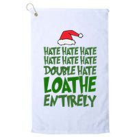 Hate Double Hate Loathe Entirely Funny Christmas Santa Golf Towel