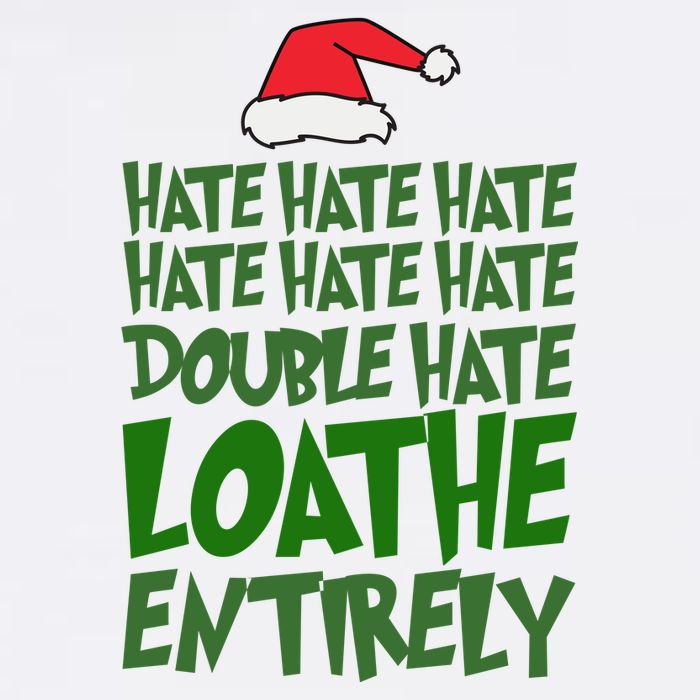 Hate Double Hate Loathe Entirely Funny Christmas Santa Women's V-Neck T-Shirt