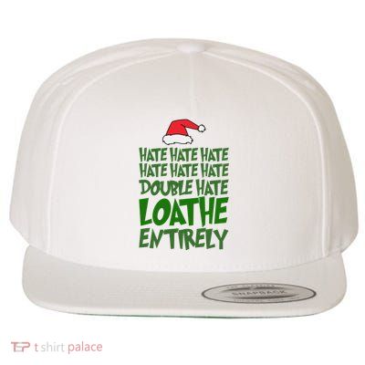 Hate Double Hate Loathe Entirely Funny Christmas Santa Wool Snapback Cap
