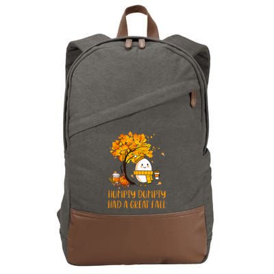 H.U.M.P.T.Y D.U.M.P.T.Y Had A Great Fall Thanksgiving Autumn Cotton Canvas Backpack