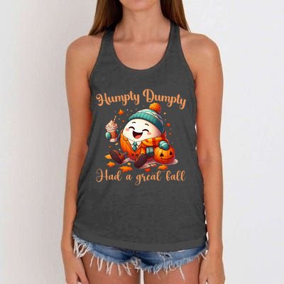 H.U.M.P.T.Y D.U.M.P.T.Y Had A Great Fall Autumn Women's Knotted Racerback Tank