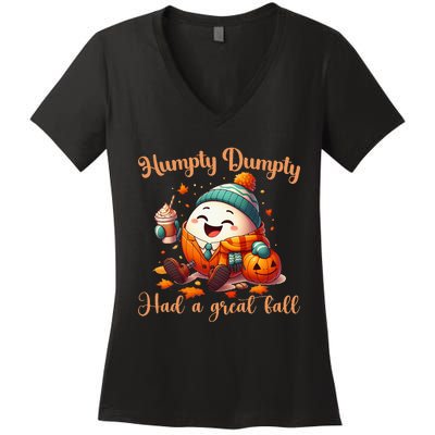 H.U.M.P.T.Y D.U.M.P.T.Y Had A Great Fall Autumn Women's V-Neck T-Shirt