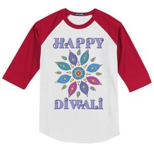 Happy Diwali Hindu Festival Kids Colorblock Raglan Jersey