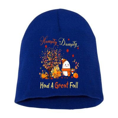 Humpty Dumpty Had A Great Fall Thanksgiving Autumn Halloween Short Acrylic Beanie