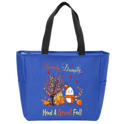 Humpty Dumpty Had A Great Fall Thanksgiving Autumn Halloween Zip Tote Bag